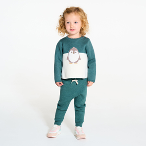 Blauwe gebreide legging voor babymeisjes 1