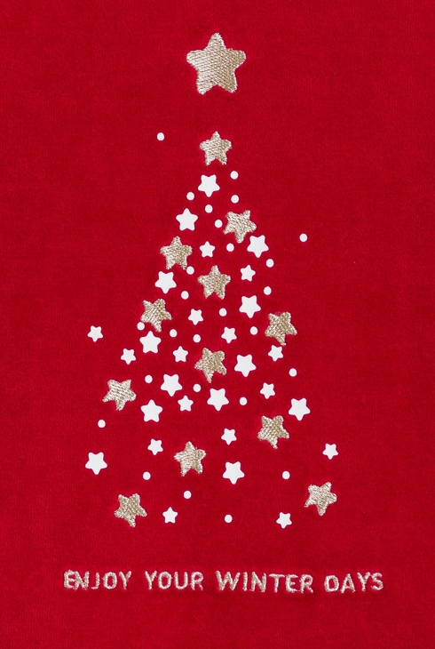 Pyjama 2 pièces motif sapin rouge Fille