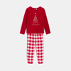 Pyjama 2 pièces motif sapin rouge Fille