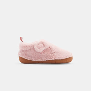 Roze pantoffels van imitatiebont voor babymeisjes 1