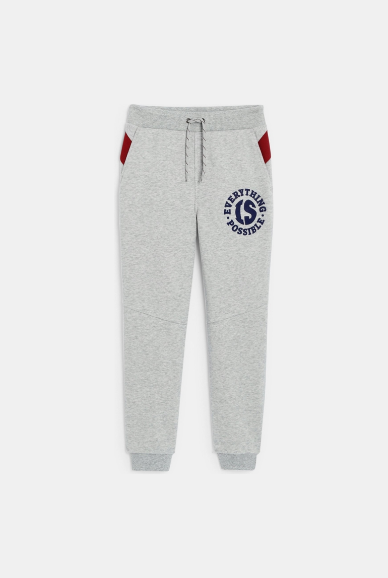 Graue Jogginghose aus Molton für Jungen 1