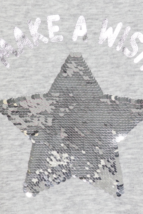 Sweat-shirt à sequins magiques gris chiné Fille 2