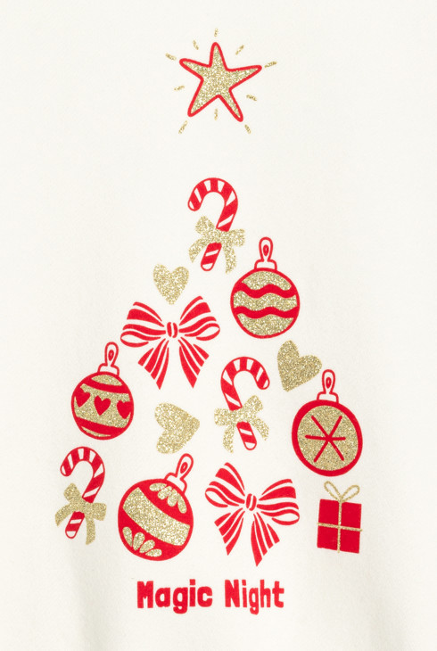 Sweat blanc à motif festif Fille