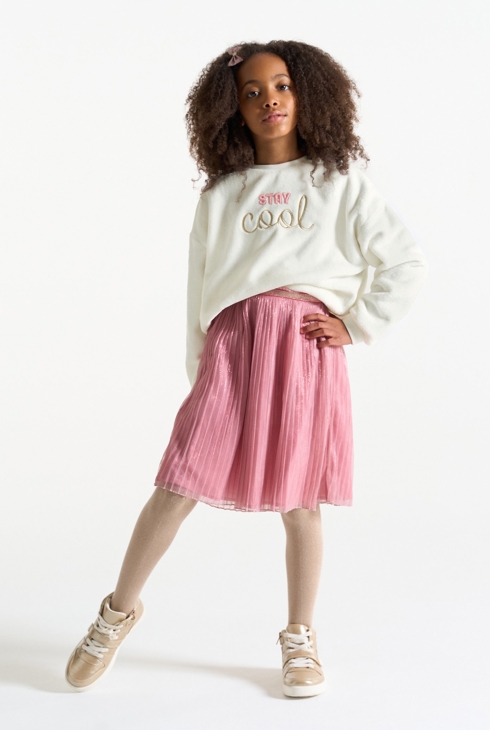 Weißes Sweatshirt mit Schriftzug für Mädchen 2