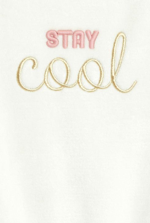 Girl's white slogan sweatshirt 2