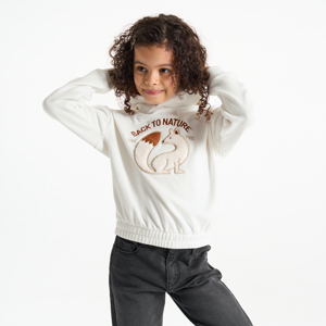 Sweat-shirt motif écureuil blanc Fille 1