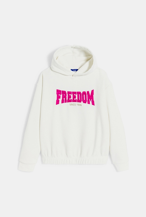 Sweat-shirt à message blanc Fille