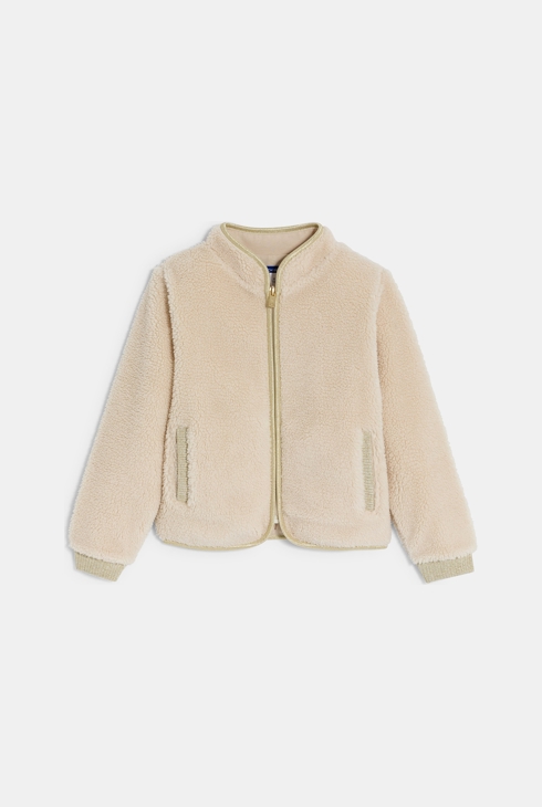 Veste en moumoute Sherpa beige Fille 1
