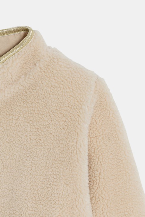 Veste en moumoute Sherpa beige Fille 2