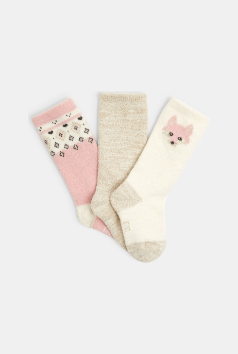 Chaussettes hautes bouclettes rose bébé fille