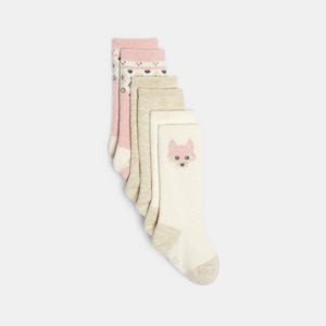 Chaussettes hautes bouclettes rose bébé fille 1