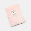 Couverture polaire velours brodée rose bébé fille