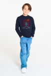 T-shirt motif fusée bleu marine Garçon 4
