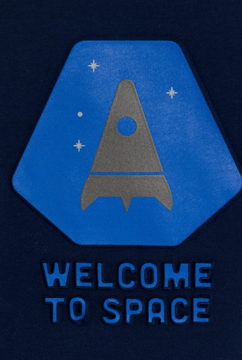 Marineblaues T-Shirt mit Raketenmotiv für Jungen 2