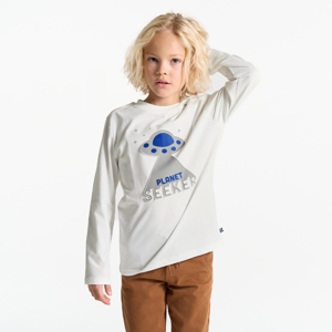 Wit T-shirt met ufomotief voor jongens 1