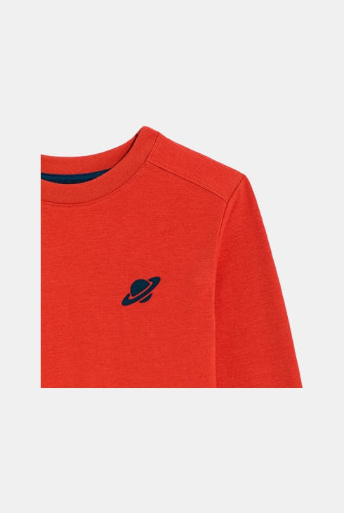 T-shirt motif devant et dos rouge Garçon