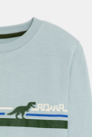 Camiseta motivo dinosaurio azul gris niño 2