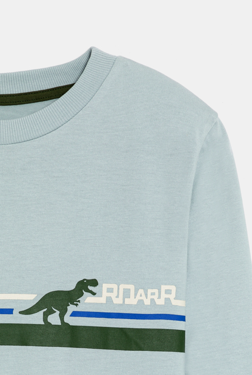 T-shirt motif dinosaure bleu gris Garçon
