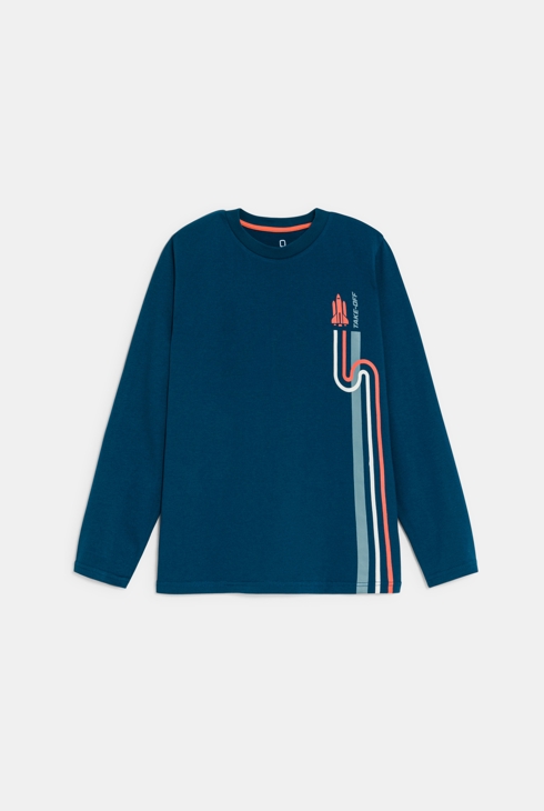 T-shirt motif fusée bleu marine Garçon