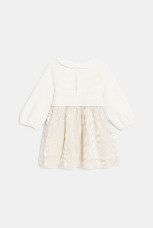 Elegancka różowa sukienka z łączonych materiałów niemowlę dziewczynka 2