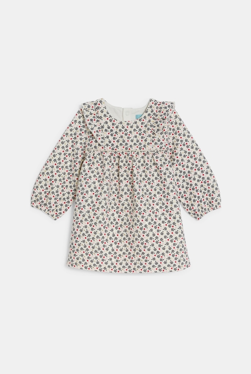 Robe fleurie irisée et legging blanc bébé fille