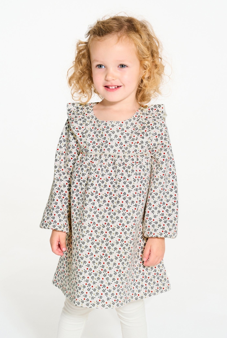Schillerndes Blumenkleid und Leggings in Weiß Kleinkind Mädchen 1