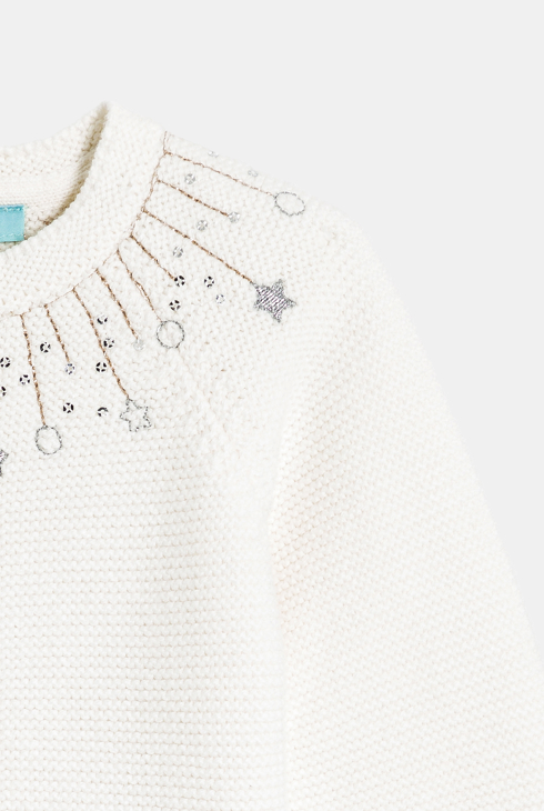 Gilet maille tricot blanc bébé fille