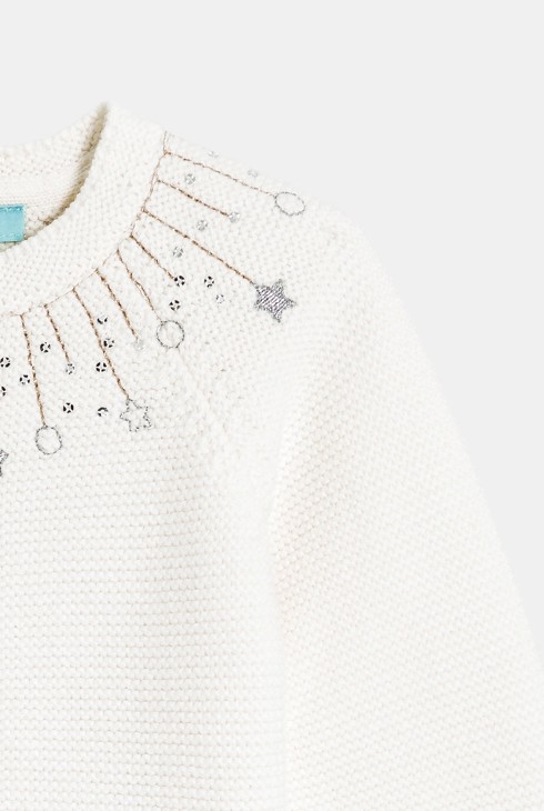 Gilet maille tricot blanc bébé fille 2