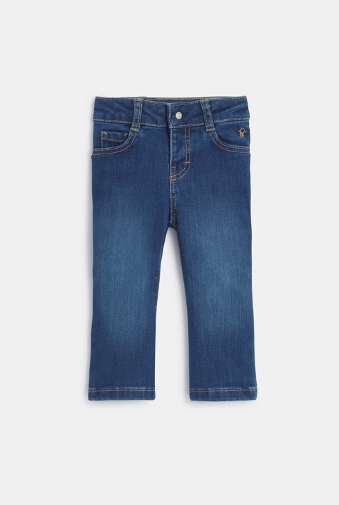 Modre široke kavbojke za dojenčice 1