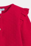 Gilet coton fantaisie cœurs rouge bébé fille 3