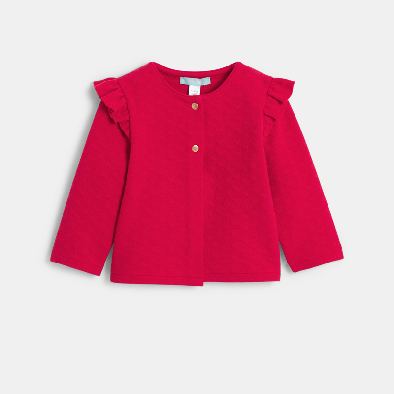 OBAIBI - Gilet coton fantaisie cœurs rouge bébé fille - Fille