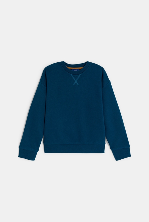 Sweat-shirt uni bleu marine Garçon