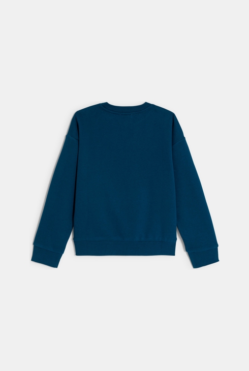 Sweat-shirt uni bleu marine Garçon