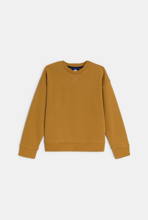 Sweat-shirt uni jaune curry Garçon
