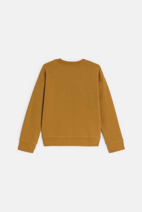 Sweat-shirt uni jaune curry Garçon