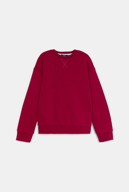Sweat-shirt uni rouge foncé Garçon