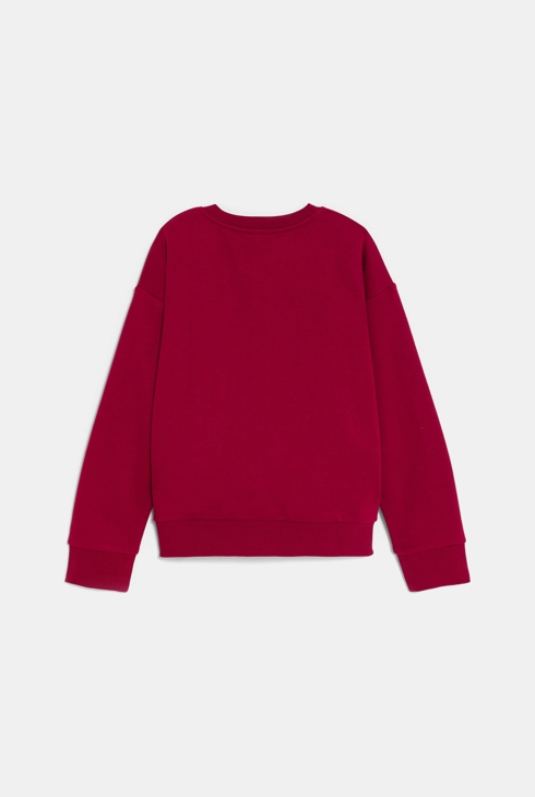 Sweat-shirt uni rouge foncé Garçon