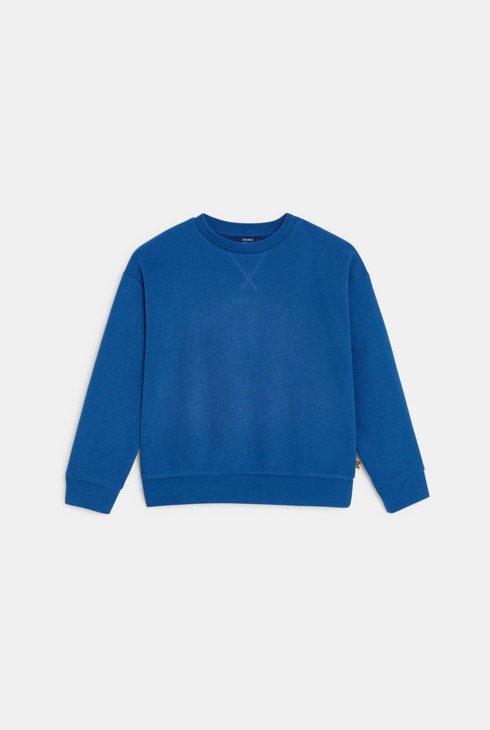 Sweatshirt einfarbig blau Jungen 2