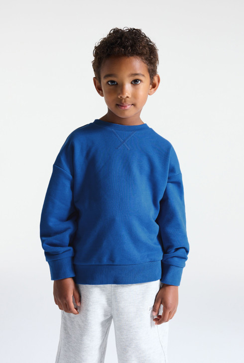 Sweatshirt einfarbig blau Jungen 2