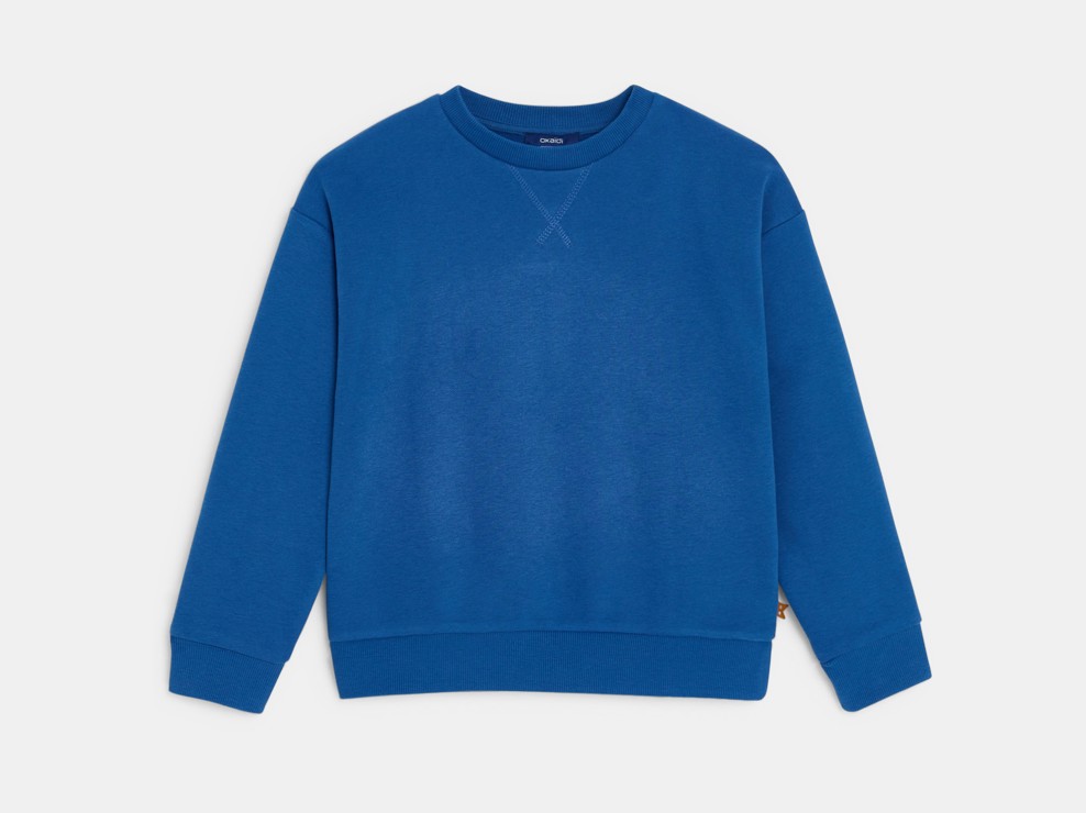 Sweatshirt einfarbig blau Jungen 2