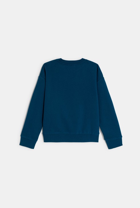 Sweat-shirt uni bleu marine Garçon 2