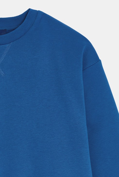 Sweat-shirt uni bleu Garçon