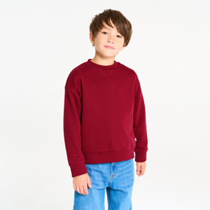 Effen donkerrood sweatshirt voor jongens 1