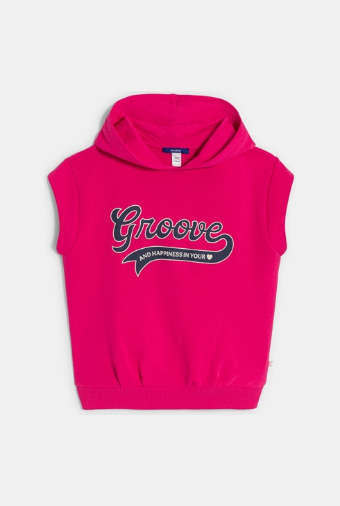 Sweat-shirt sans manches rose Fille 2