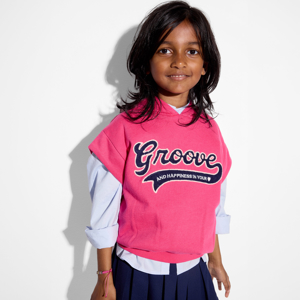 Roze sweatshirt zonder mouwen voor meisjes 1