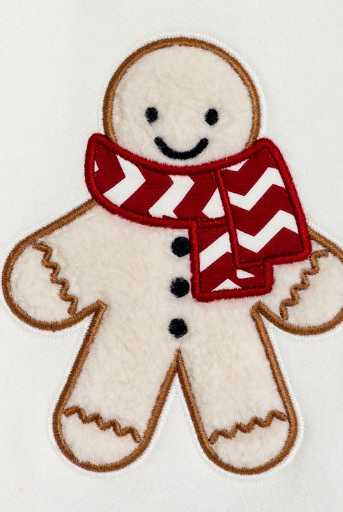 Weißes Sweatshirt aus Fleece mit Schalkragen und Keks Kleinkind Junge 2