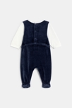 Pelele de terciopelo con reno azul bebé niño 3