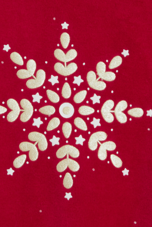 Tutina in ciniglia rossa con stella brillante per neonata 2