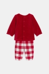 Pyjama velours et flanelle rouge bébé fille 3