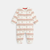 Combi molleton jacquard renne rouge bébé garçon